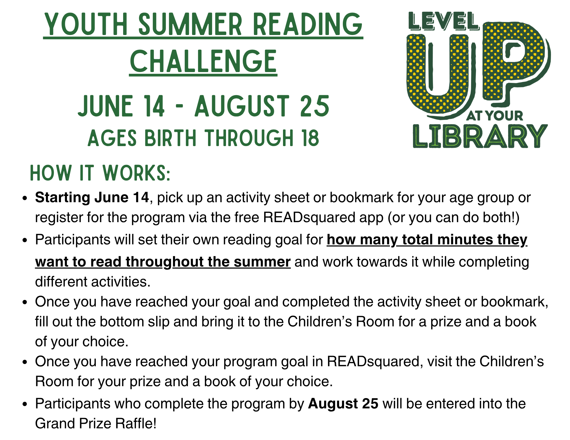 Summer Reading Program FAQ 2025